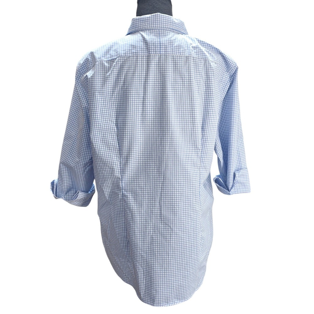 Lauren Ralph Lauren Shirt Womens L Blue Cotton Gingham Non-Iron Button Up Preppy - Picture 3 of 11